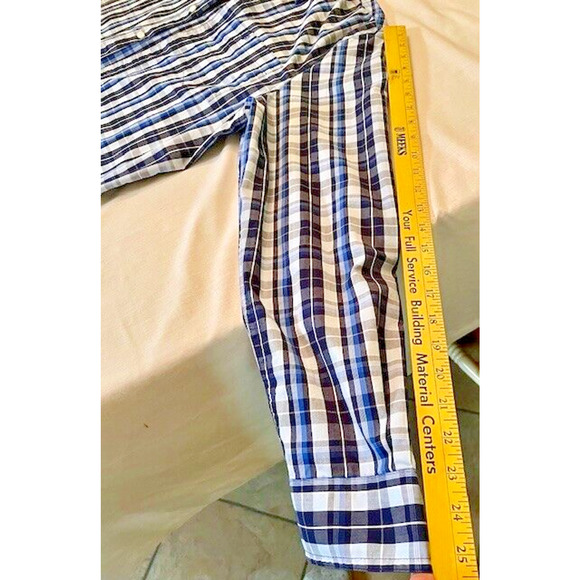 CHAPS Mens Long Sleeve Shirt Size XL Button Down Collar Blue Plaid - Picture 8 of 8